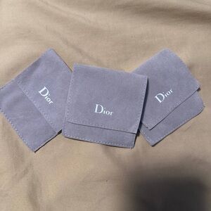 Bundle of 3 Dior suede Jewelry pouch mini gray